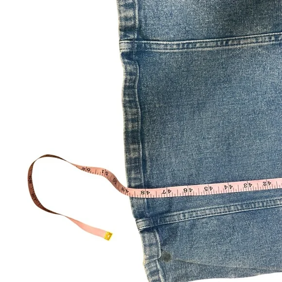 Abercrombie Denim Column Midi Dress size medium Jean sleeveless square neck - Picture 7 of 9